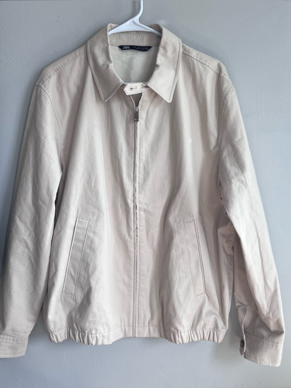 Zara Bomber Jacket Cream Beige L